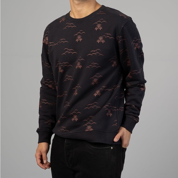 ID Menswear Japanese Kiri Pattern Print Sweatshirt XL NWT - Picture 2 of 11